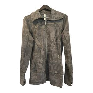 Lululemon Athletica Black and Grey  Camo Jacket with Zipper Closure